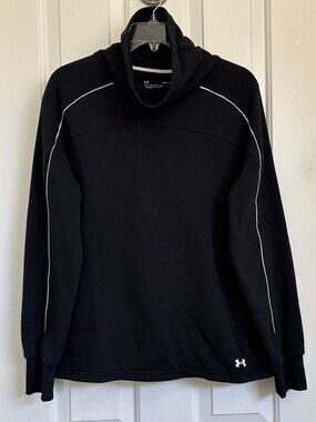 Women's Hurley Black Pullover Sweatshirt White Piping Cowl Neck Sz SM/P